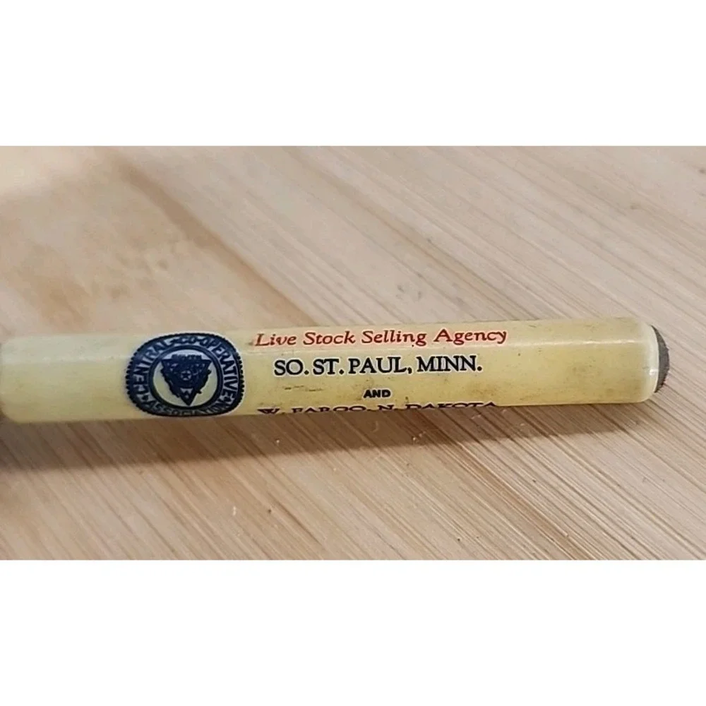 VINTAGE CENTRAL CO-OPERATIVE LIVESTOCK ST. PAUL FARGO  ADVERTISING BULLET PENCIL